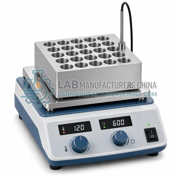 Hotplate Stirrer with Heating Block for Reaction Vials — product photo
