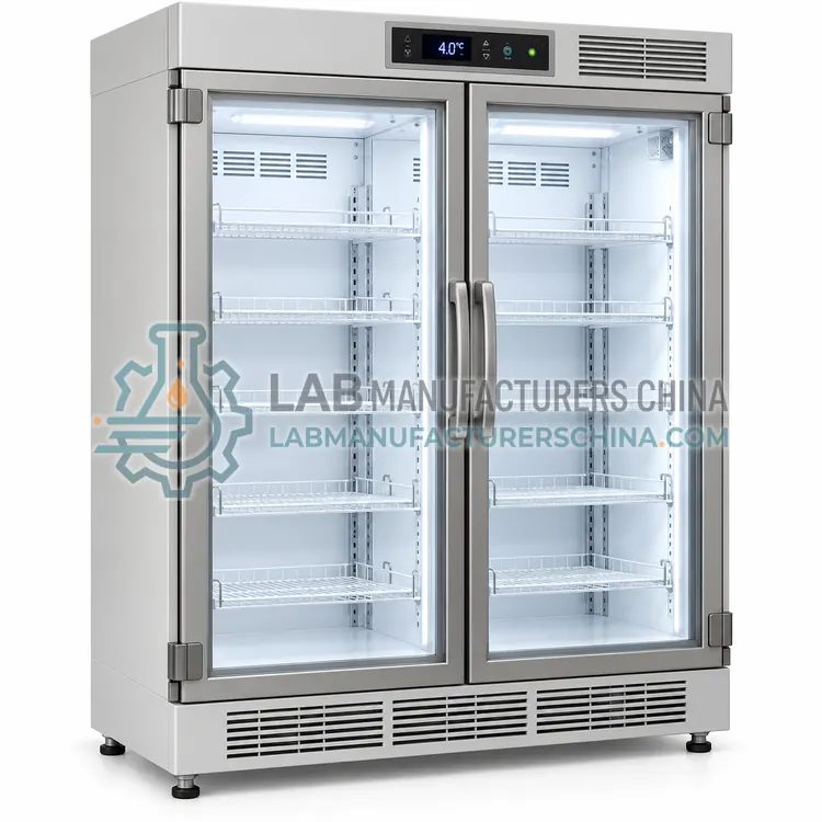 Double-Door Upright Pharmacy Refrigerator — product photo